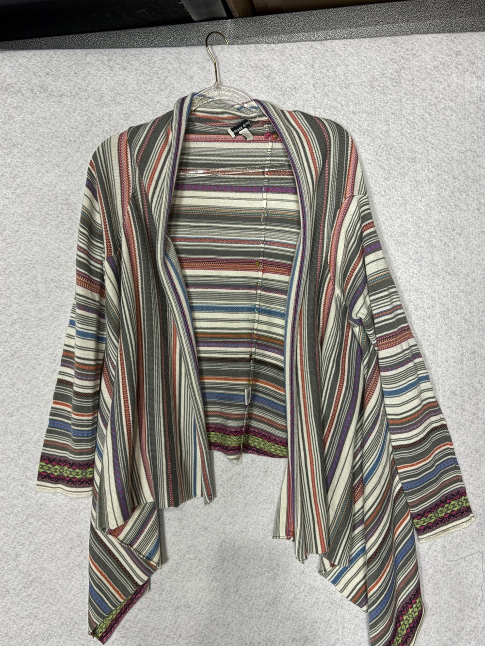 David Brooks Striped Open-Front Women’s Cardigan Sweater - Multi Stripe